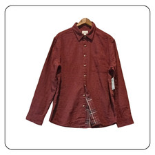 Sonoma Goods For Life Shirt Mens XL Burgundy So Soft Geo Button Up Long Sleeve picture