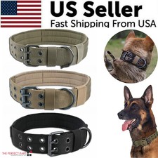 2''Wide Tactical Heavy Duty Nylon Large Dog Collar K9 Military With Metal Buckle picture
