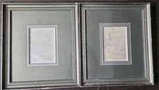 2 Antiq Litho King CHARLES R Marriage Contract  & Letter 1898 Framed & Matted picture