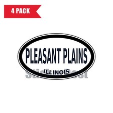 Illinois Pleasant Plains Oval Sticker 4 Pack 3x2 Inch picture