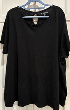 Women’s Roaman’s Black SS Pullover Tunic Knit Blouse Plus Size 3X 30/32 Stretch picture