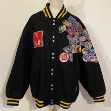 Vintage Jeff Hamilton Jacket Men 4XL Wool Bomber NBA Team Logos picture