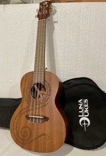 Luna Mahogany Maluhia Peace Acoustic/Electric Concert Ukulele - With Bag picture