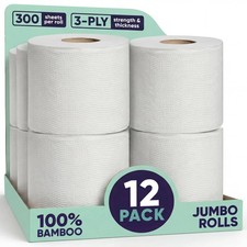 Save Trees Bamboo Toilet Paper - 12 Rolls Of Organic Toilet Paper 3-Ply 300 picture