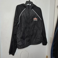 Papa Johns Employee Uniform Windbreaker Jacket Black Hooded Full Zip Small picture