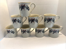 SET OF 8 LENOX  WINTER GRETTINGS  HOLIDAY RIBBONS COFFEE  MUGS -3.5 in 1995 picture