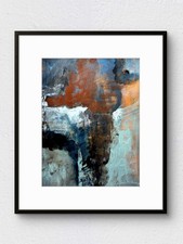 Original Art 9x12 Paper Abstract Signed Colorful Modern Decor Acrylic Painting picture