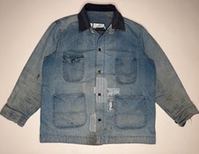 Vintage 70’s Fieldmaster Denim Chore Coat Sashiko Mend Distressed | XL picture