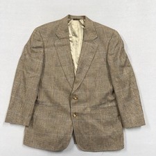 Vintage Austin Reed Blazer Mens 42R Brown Plaid Wool Tweed Sport Coat Jacket USA picture