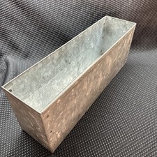 Vintage Galvanized Bin Drawer Planter Parts Box Rectangle 16x4x6”Rusty Farmhouse picture