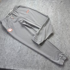 Clemson Tigers Nike Jogger Men L Gray Fleece Tapered Sweatpants 32