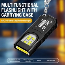 Share Mini LED Keychain Flashlight USB Rechargeable Waterproof EDC Torch SOS Lig picture
