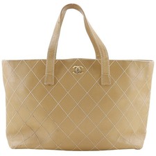 CHANEL Wild stitch Tote Bag beige Calfskin Women picture