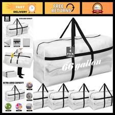 4 Pack Extra Large 66 Gallon Heavy Duty Moving Storage Bags - Durable & Reusable picture