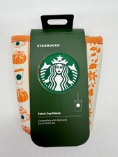 Disney Parks Starbucks Halloween Pumpkin Spice Fabric Cup Sleeve 24oz NWT 2026 picture