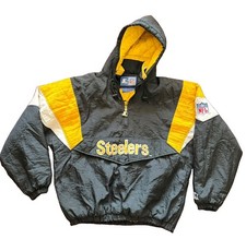 Vintage Pittsburgh Steelers Starter NFL Pullover 90s Jacket 3/4 Zip Size XL OG  picture