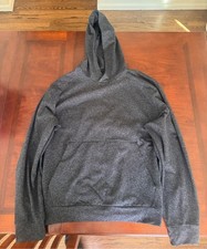 Lululemon Heavy Soft Jersey Pullover Hoodie Men's L Heathered Black Relaxed $128 picture