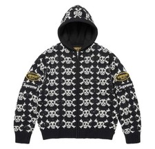 Supreme/Vanson Leathers Skull Zip Up Hooded Sweater Black FW26 Small In HAND ✅ picture