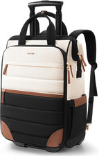 Rolling Puffer Backpack for Women, Travel Backpack with Wheels, 16 Inch Wheeled picture