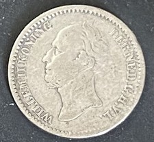 Netherlands 1849 10 Cents Silver Coin Willem II Nice Patina picture