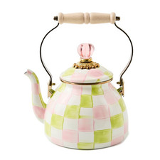 MACKENZIE CHILDS Palm Beach Check 2 Quart Tea Kettle NEW picture