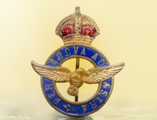Vintage Royal Air Force RAF Regimental Lapel Pin Badge Per Ardua Ad Astra Enamel picture