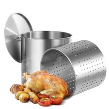 Uimoso 100QT Stainless Steel Stockpot Cooking Kitchen Sauce Pot with Basket Lid picture