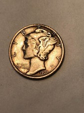 1937-P  Mercury Silver Dime, Extra Fine circ., Lot Y-43243, . picture