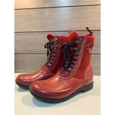 Bogs Womens Sidney Lace Up Boots Red Size 7 Waterproof Grunge Steam Punk Casual picture