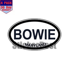 Maryland Bowie Oval Sticker 4 Pack 3x2 Inch picture