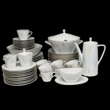 Seltmann Weiden Bavaria Monika Vintage Gold Rims Rare 64 PC Dinnerware China Set picture