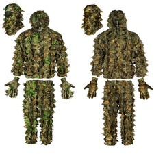 AYIN Ghillie Suit Camouflage Jacket Pants, 3D Leaf Camo Set w/ Mask & Gloves picture