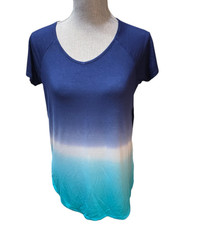 MNY Marc New York Women's Small Short Sleeve Tee Tie Dye Blue NWT picture