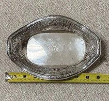 Sterling Silver Oval Tray Platter Pierced Gallery Rim Marked 7765 9 LRM picture