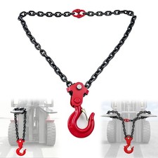 Forklift Lifting Hook 6600LBS, 360° Swivel, G80 Steel Attachment Dual Chain picture