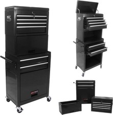 6-Drawer Rolling Tool Chest Storage Cabinet Toolbox Combo Locking W/ Riser Black picture