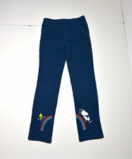 365 Kids Peanuts Girls Blue Pull-On Leggings Size 6 Snoopy Woodstock Rainbow picture