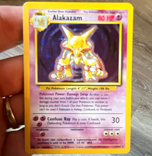 Pokemon TCG Alakazam 1/102 Base Set Holo Rare EN 80 HP 1999-2000 WOTC picture