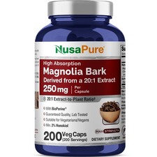 NusaPure Magnolia Bark Capsules, 250 mg, 200 Veg Capsules picture