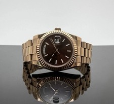 Custom 36mm Rose Gold President Style Rose Gold Dial Mod Watch w/ NH36 Automatic picture