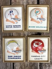 Original 1965 NFL 3D Molded Plastic Helmet Wall Plaque Signs Patriots KC CHOICE picture