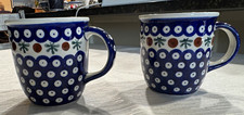 Boleslawiec Polish Pottery  Stoneware Mugs Set of 2 Handmade picture