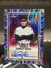 Charlie Sheen 2025 Leaf Vivid Auto Blue Wave Wild Thing SSP #/6  Major League picture