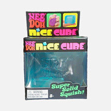 Nee Doh Nice Cube Squeeze Ball, Gel Super Solid Squish Stress Reliever, Blue picture