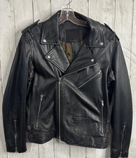 BLANKNYC Leather Jacket Womens Small Black Moto Biker Camo Lined 04XM9018BL picture