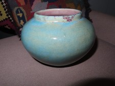 1941 Pisgah Forest vintage art Pottery bowl vase planter turquoise aqua picture