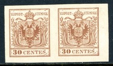 Austria 1850 Lombardy Venetia First Issues 30¢ Ty 2 Reprint Scott #5 Mint I794 picture