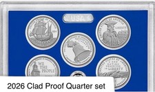 1776-2026 S Clad U.S. Mint Proof Set 5 PROOF QUARTERS With Box PRESALE picture