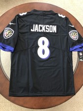 sNWT Lamar Jackson Ravens Men's Medium Black Jersey Stitched #8 picture