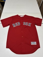 Majestic Boston Red Sox Jersey Medium Red MLB Baseball Cool Base Blank Retro picture